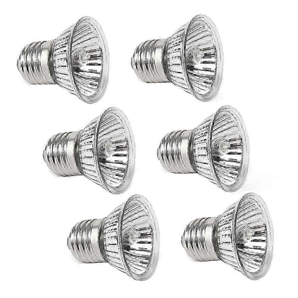 6 Pack Heating Bulbs 50W UVA UVB Lamps compatible with Reptiles, Turtles, Snakes