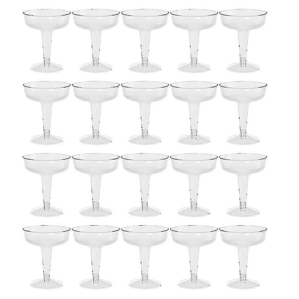 20pcs Clear Plastic Champagne Glasses Compatible Parties Clear Plastic Cup