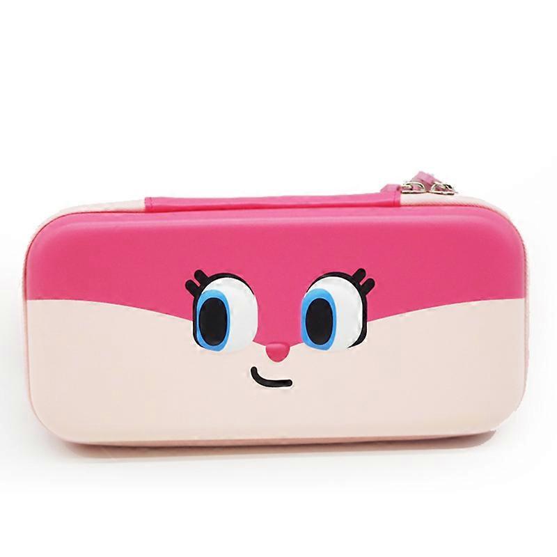 Pink Carrying Case for Nintendo Switch & OLED Model, Cute Peach Travel Hard Case for Switch with Adjustable Shoulder Strap and 12 Game Card Slots