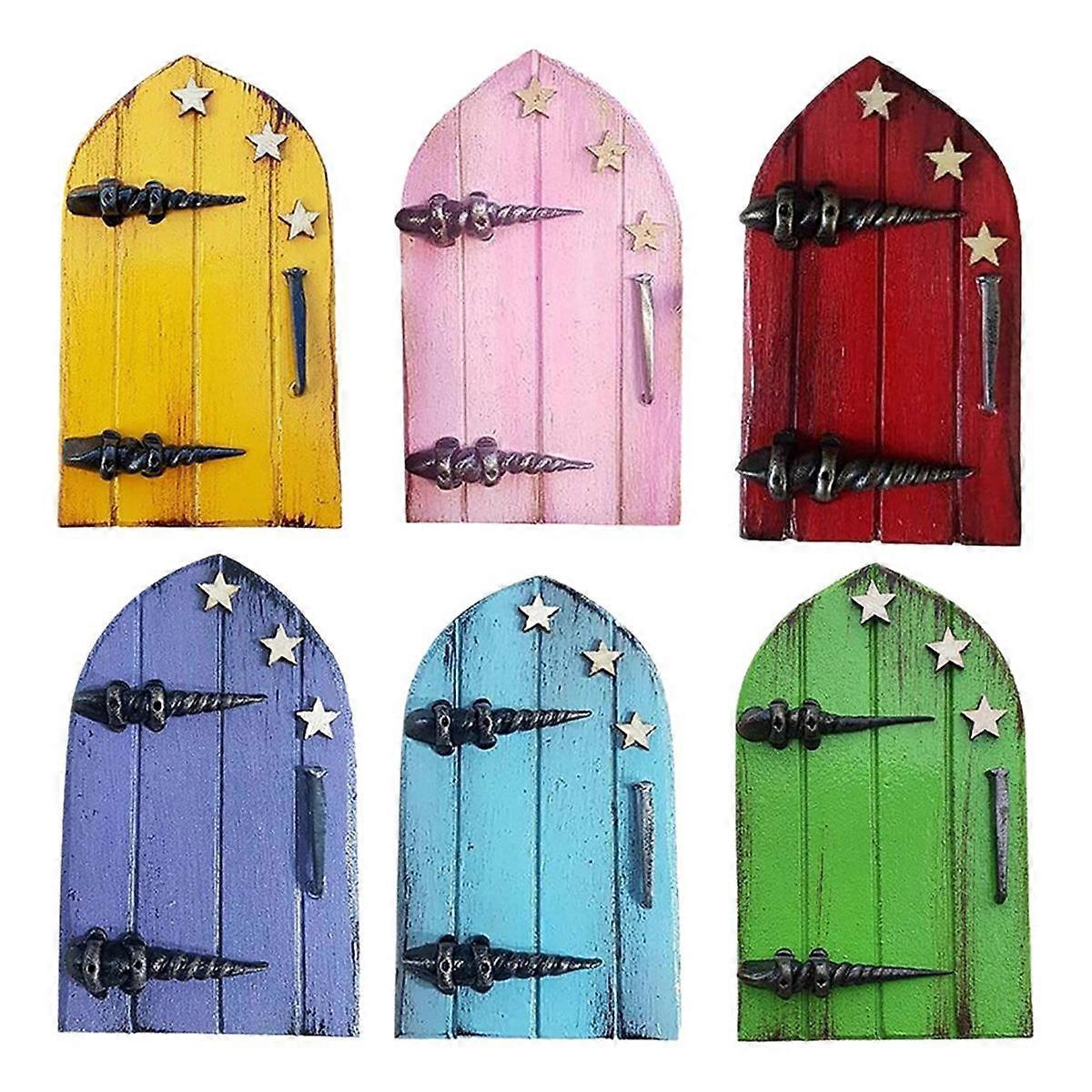 Fairy Doors for Trees Outdoor & Tree Trunk, Mini Fairy Doors for Kids Room Decor, Miniature Door Fa