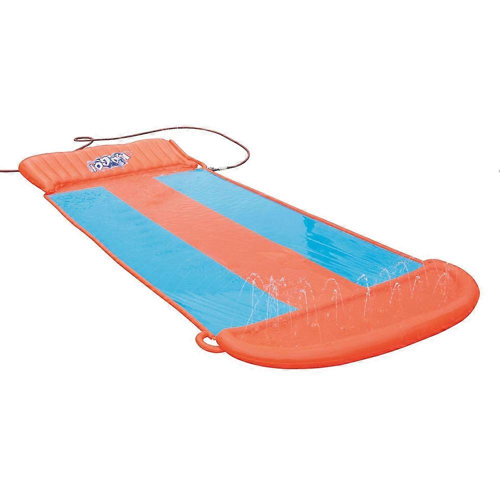 MIMIGO Water Slip Slides for Kids, Rainbow Lawn Water Slides Splash Play Center with Inflatable Crash Pad and Splash Sprinkler Garden Backyard Swimmin