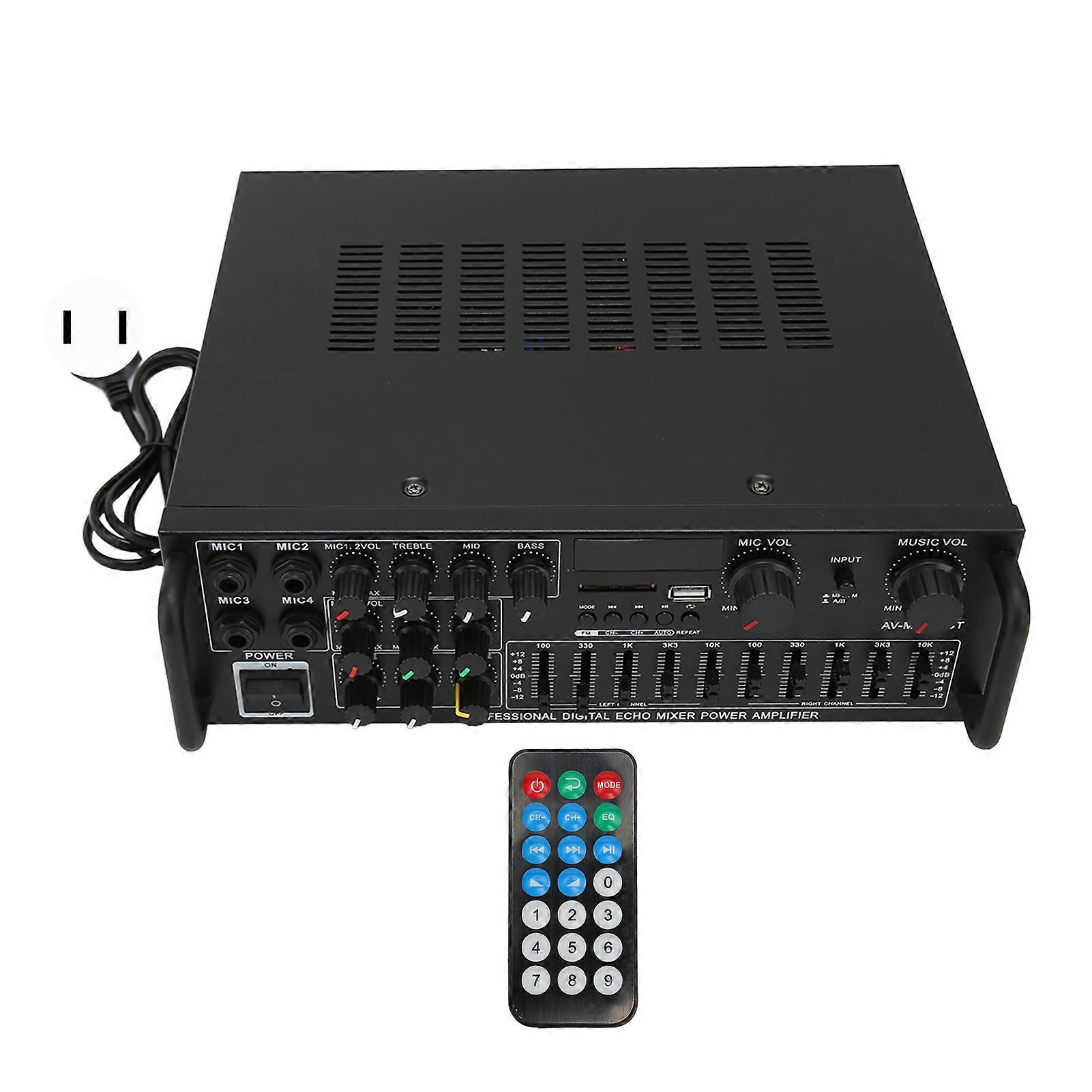 Household Power Amplifier 300W Audio Bluetooth EQ Equalizer Digital Stereo Receiver Box for Home Car US Plug 110V