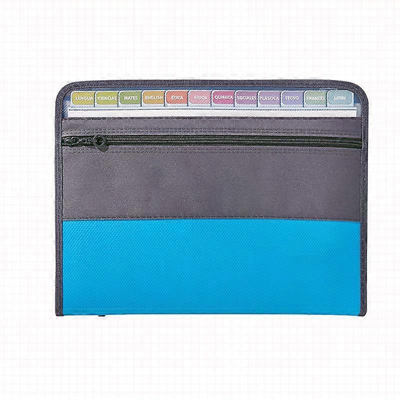 A4 Expanding File Folder with Sticky Labels,13 Pockets Accordion Document Organizer Expanding File Folder with Zipper Closure