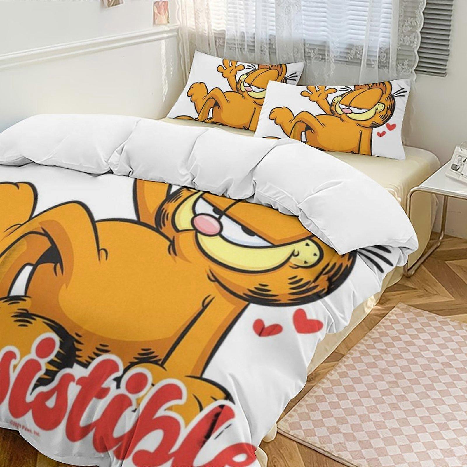 a2771 ملاءات السرير مجموعة مفروشات غارفيلد مجموعة غطاء لحاف موضوع الكرتون ملاءات سرير غرفة الأطفال iip2771