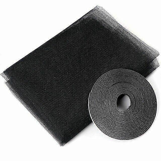 Fiberglass Window Screen Netting Mesh Curtain, DIY Self-Adhesive Window Net Screen with Hook and Loop Sticky Tape, Fitted to Multiple Windows