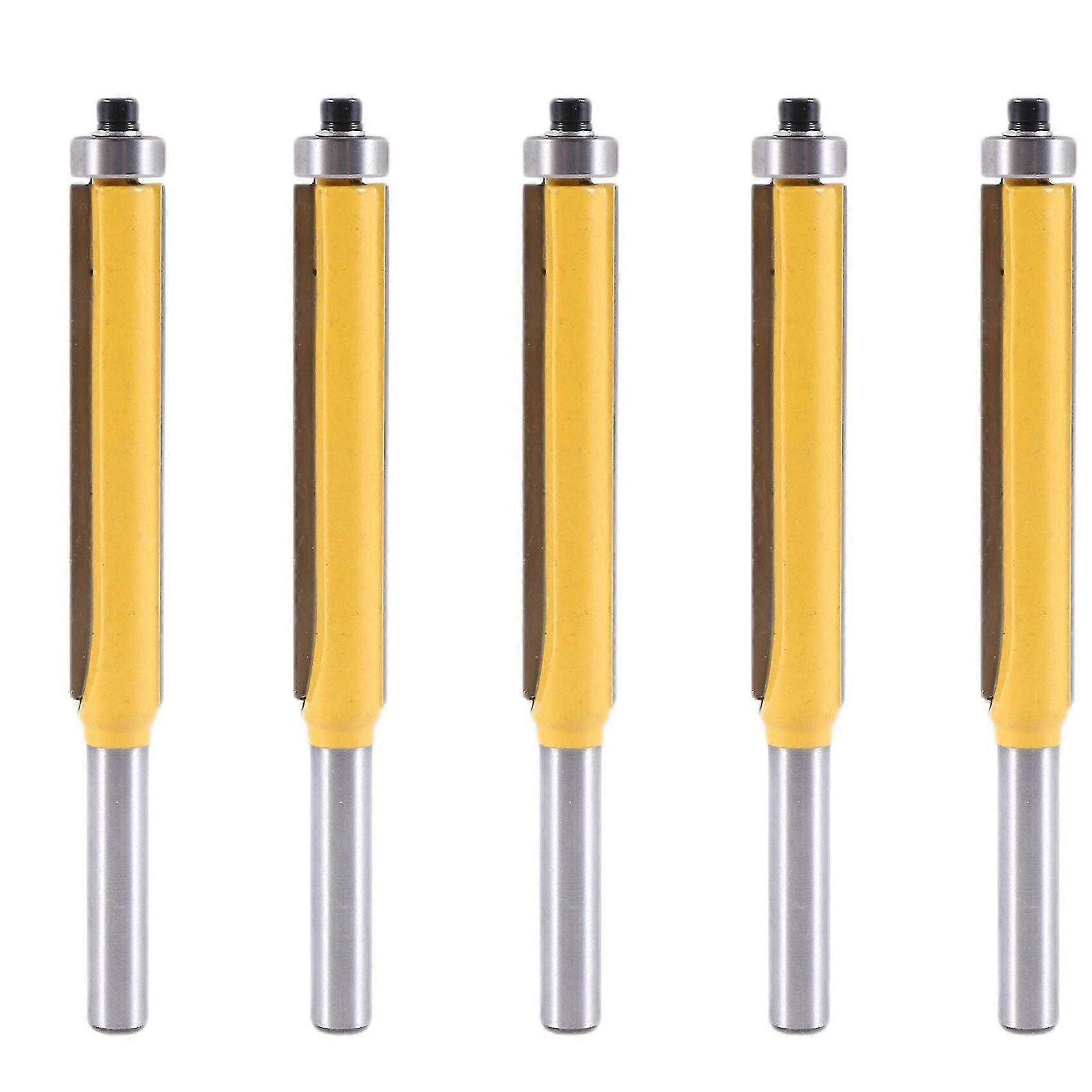 5pcs 2 polegadas altura extra longa flush trim router bit 1/4 polegadas x 3/8 polegadas marcenaria cortador