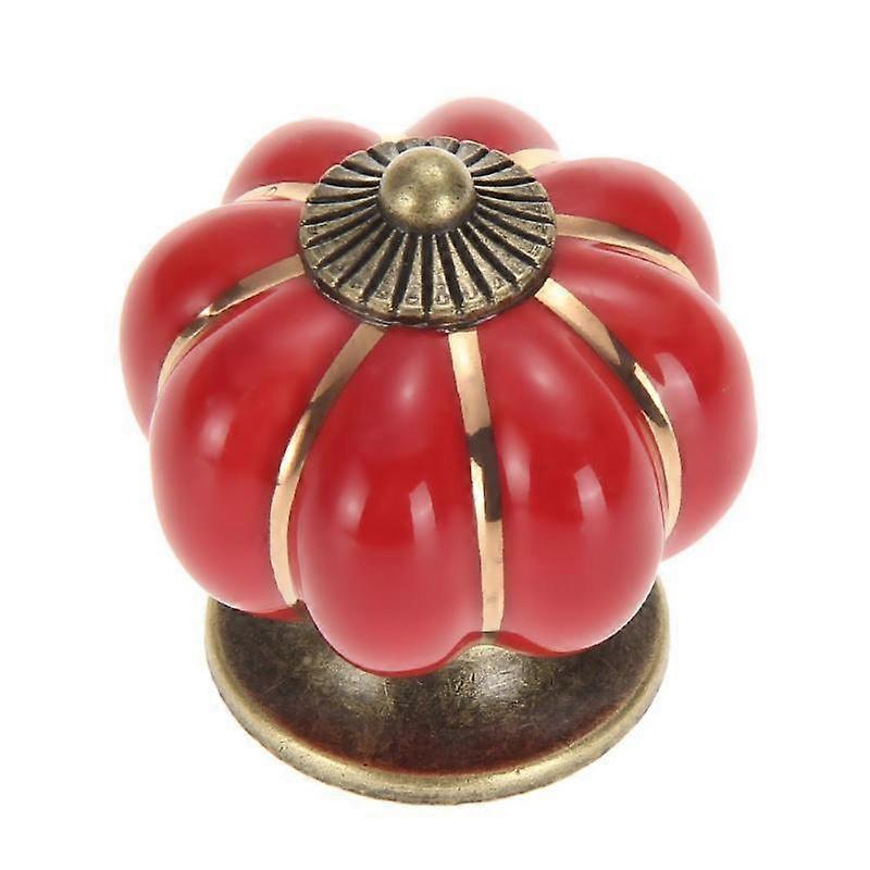 Red Pumpkin handle knob cabinet furniture handle furniture knobs door ceramic porcelain flower furniture knob