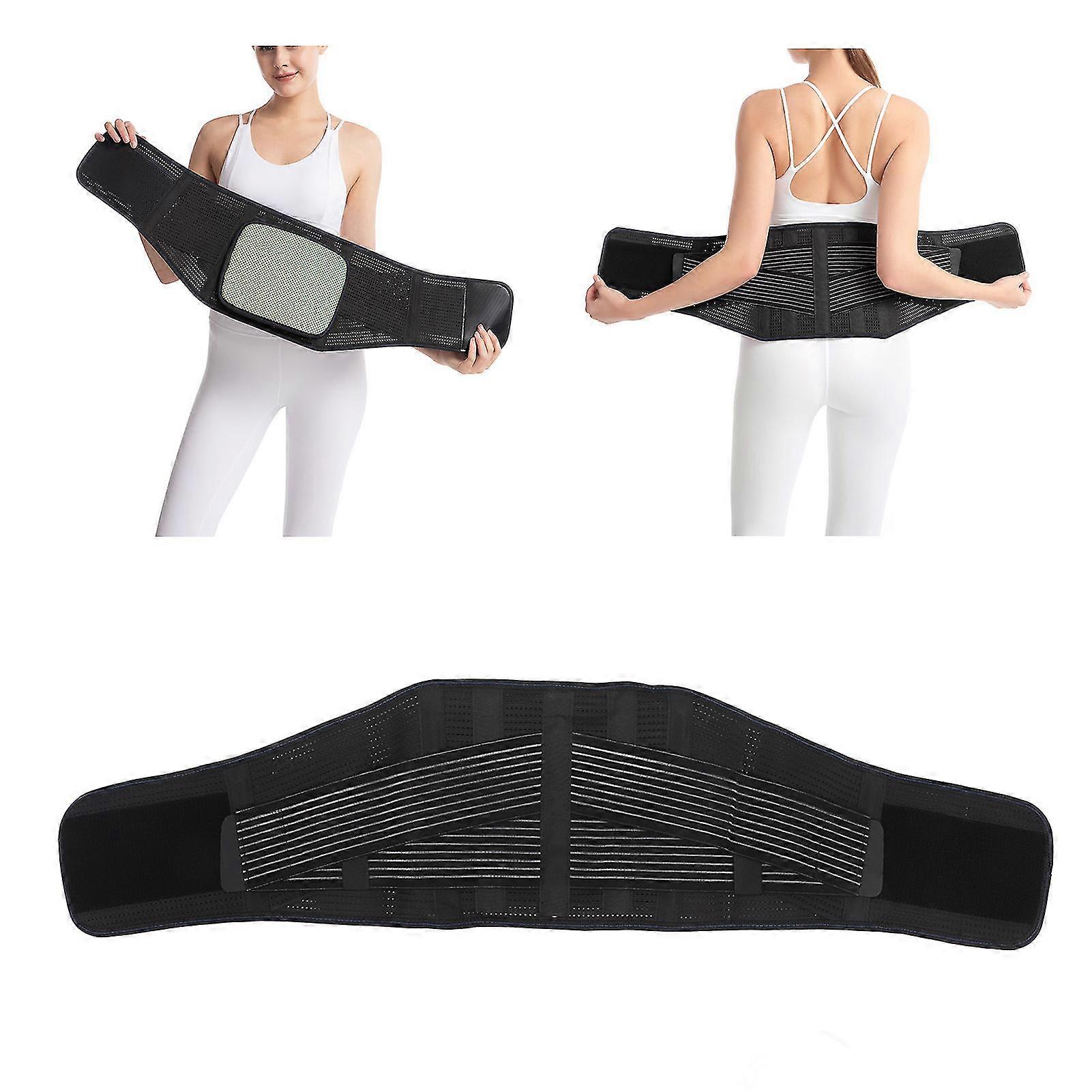 Lumbar Support Support, Comfortable Elastic Mesh Belt, Steel Plate Support, Double Compression Waist Belt With Thermal Pad