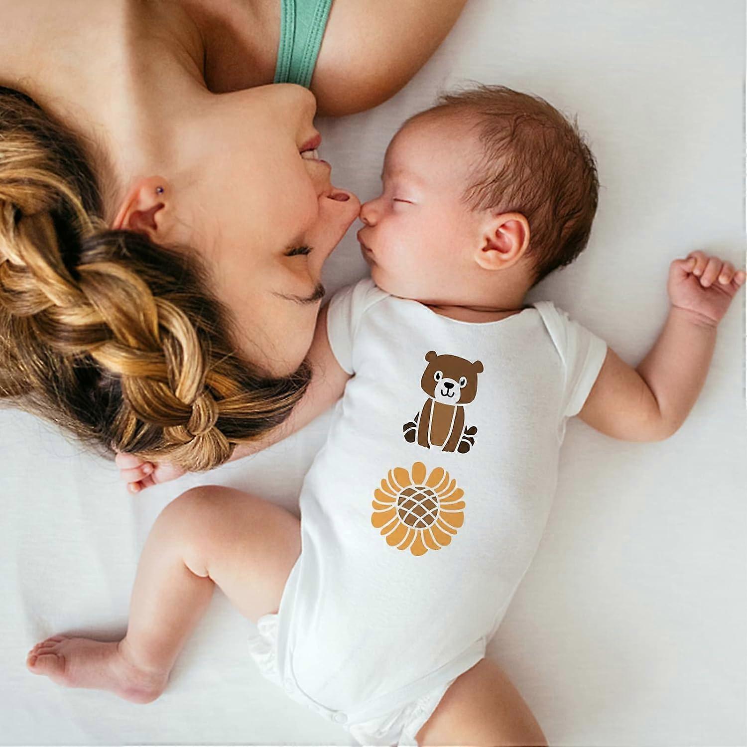 Baby Shower Cute Style Stencil 11.8x11.8inch Bear Fox Rainbow