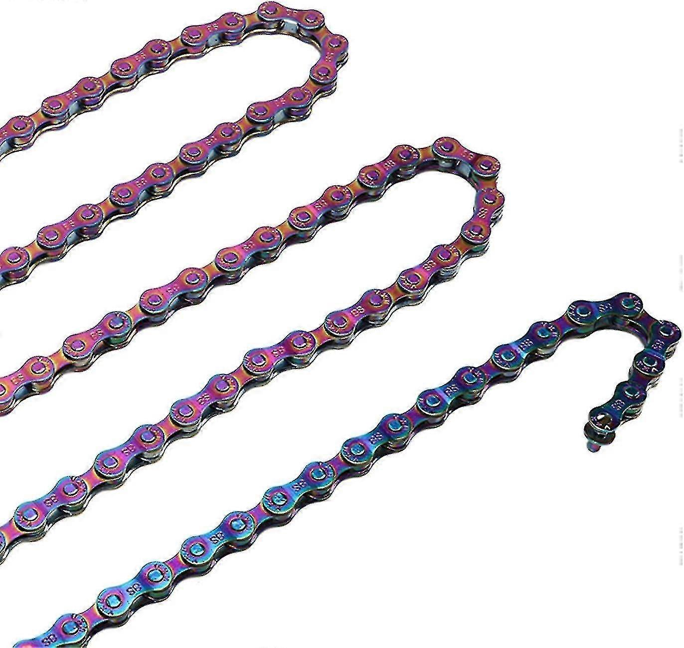 Bike Chain, Rust Proof Colorful Electroplating 6 7 8 Speed Chain For Road Mountain Bikes(1pcs, Dazzling Color) Jinxiu Fiis