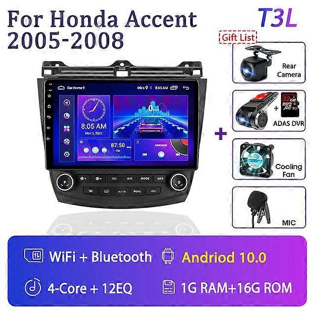 Android 11 Car Radio for Honda Accord 7 2003-2008 GPS Navigation Multimedia Video Player Carplay Stereo Head Unit Speakers 2 Din