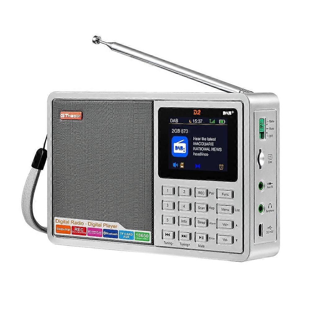 GTMEDIA D2 Digital Radio Receiver DAB FM RDS Bluetooth MP3 Player REC Recorder TF Card Support