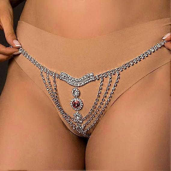 Boho Strass Sous-vêtements Chaîne Argent Cristal String Culotte Bikini G-String Corps Bijoux Accessoires pour Femmes Et Filles