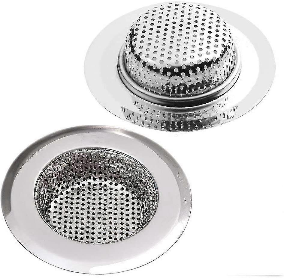 Drain Strainer Set Of 2, Stainless Steel Kitchen Sink Shower Bathtub Drain Sink Filter Strainer, 2 Pieces Drain Strainer, Different Sizes Are For Univ