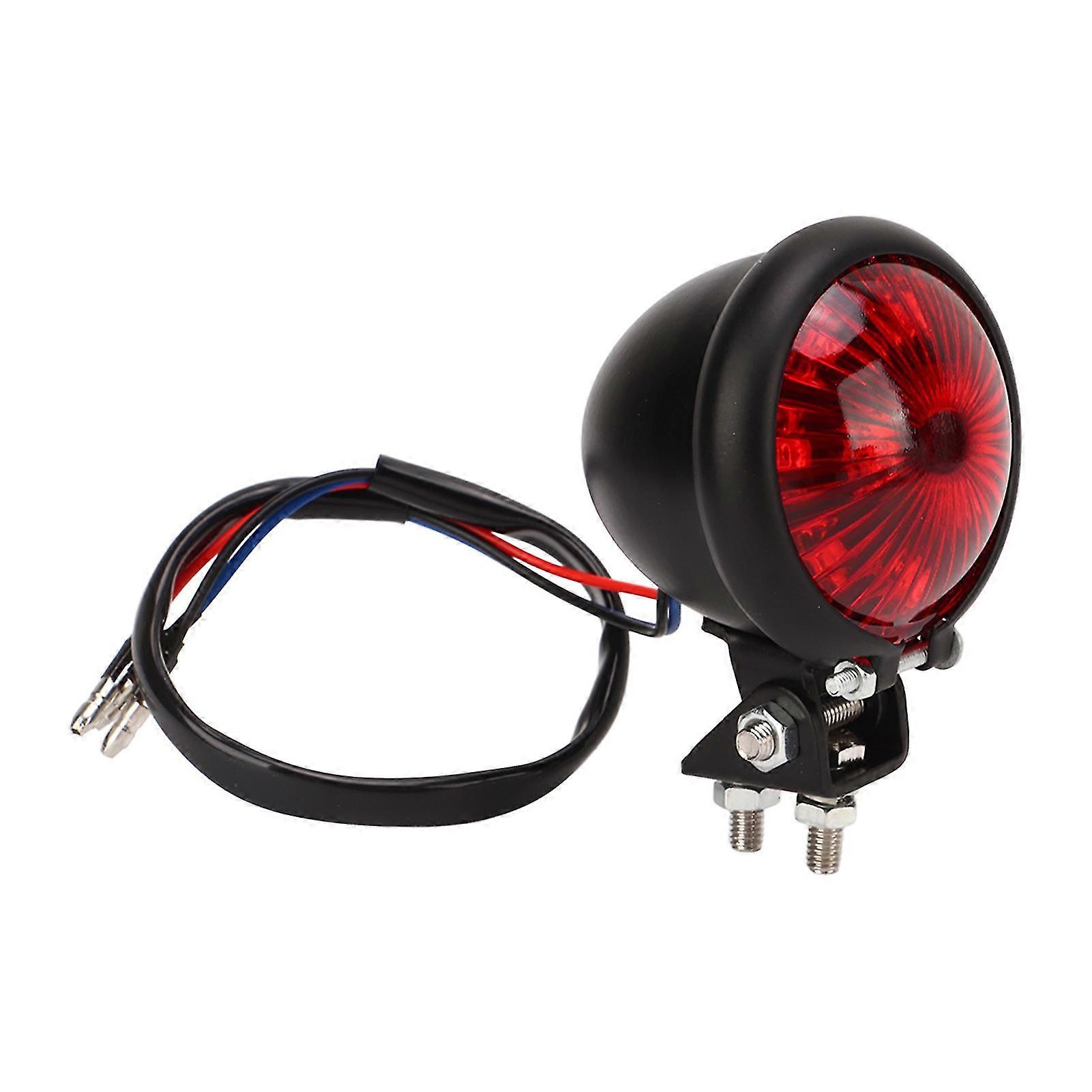 12V Retro Round LED Taillight Brake Running Light compatible with Universal Motorcycle