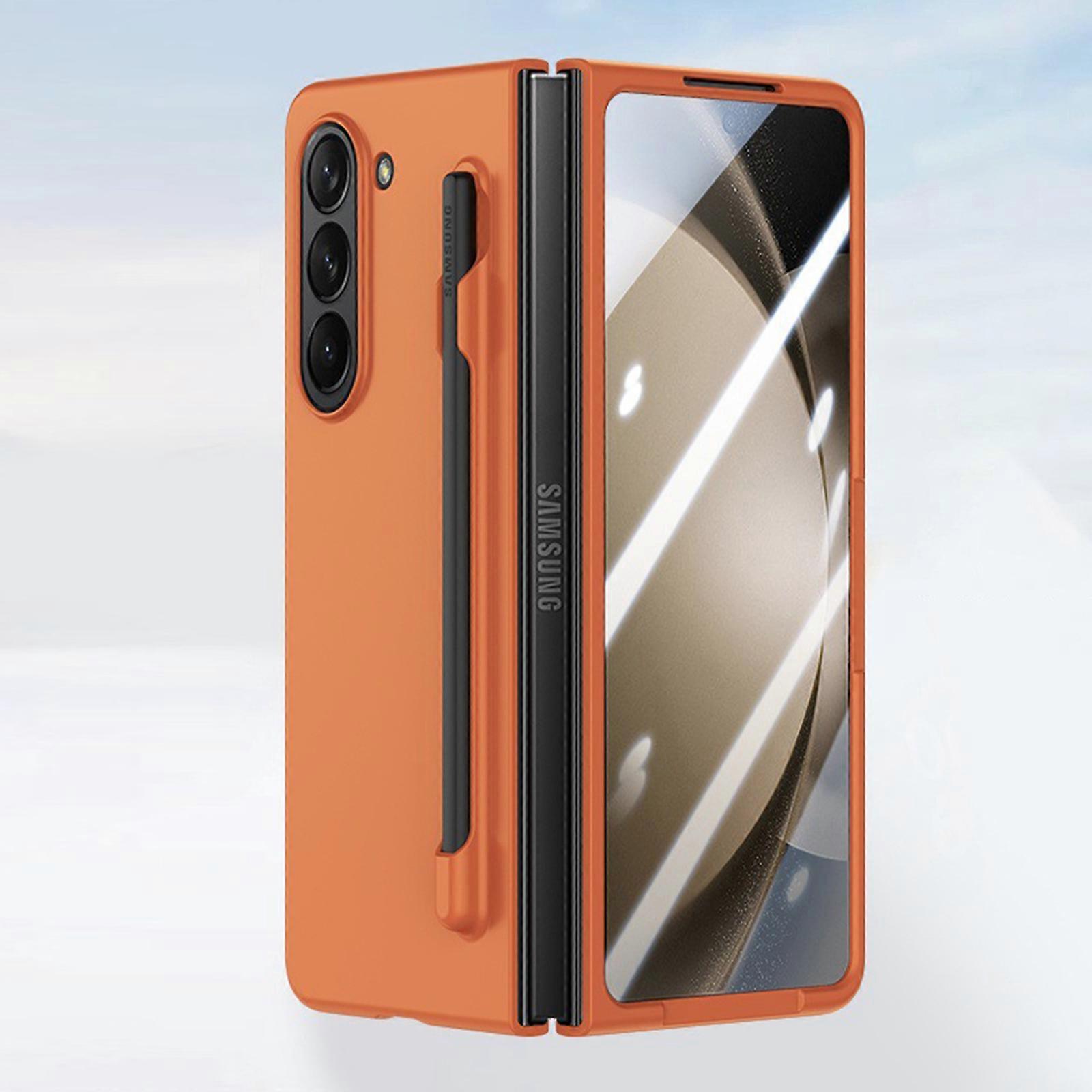 Compatible for Galaxy Z Fold 6 Case with S Pen Holder & Front Built-in Screen Protector, Ultra-Thin Silky Liquid PC Matte Bumper Phone Protective Case