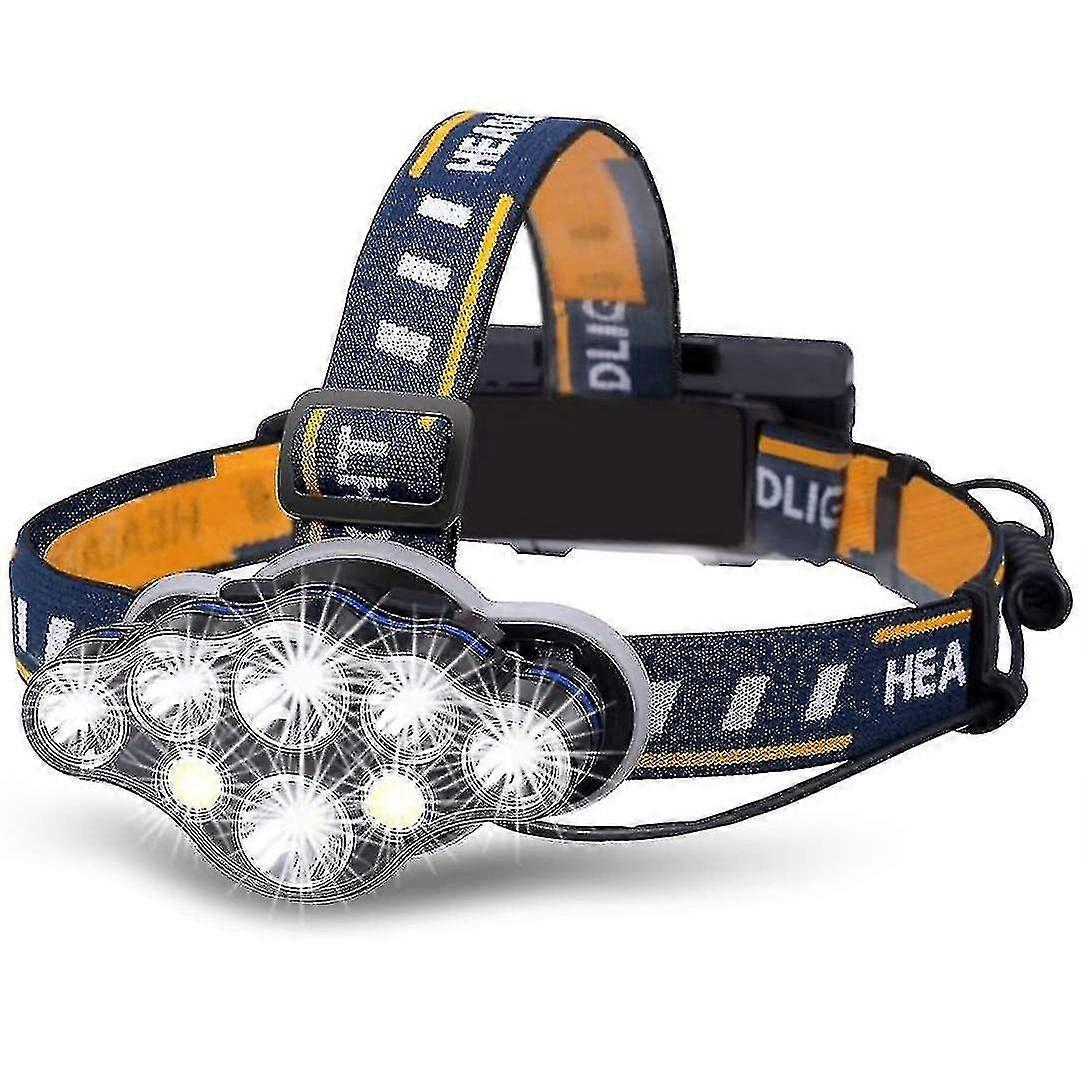 8 Headlamp Rechargeable Led Head Light 8 Modes Flashlight Waterproof Led