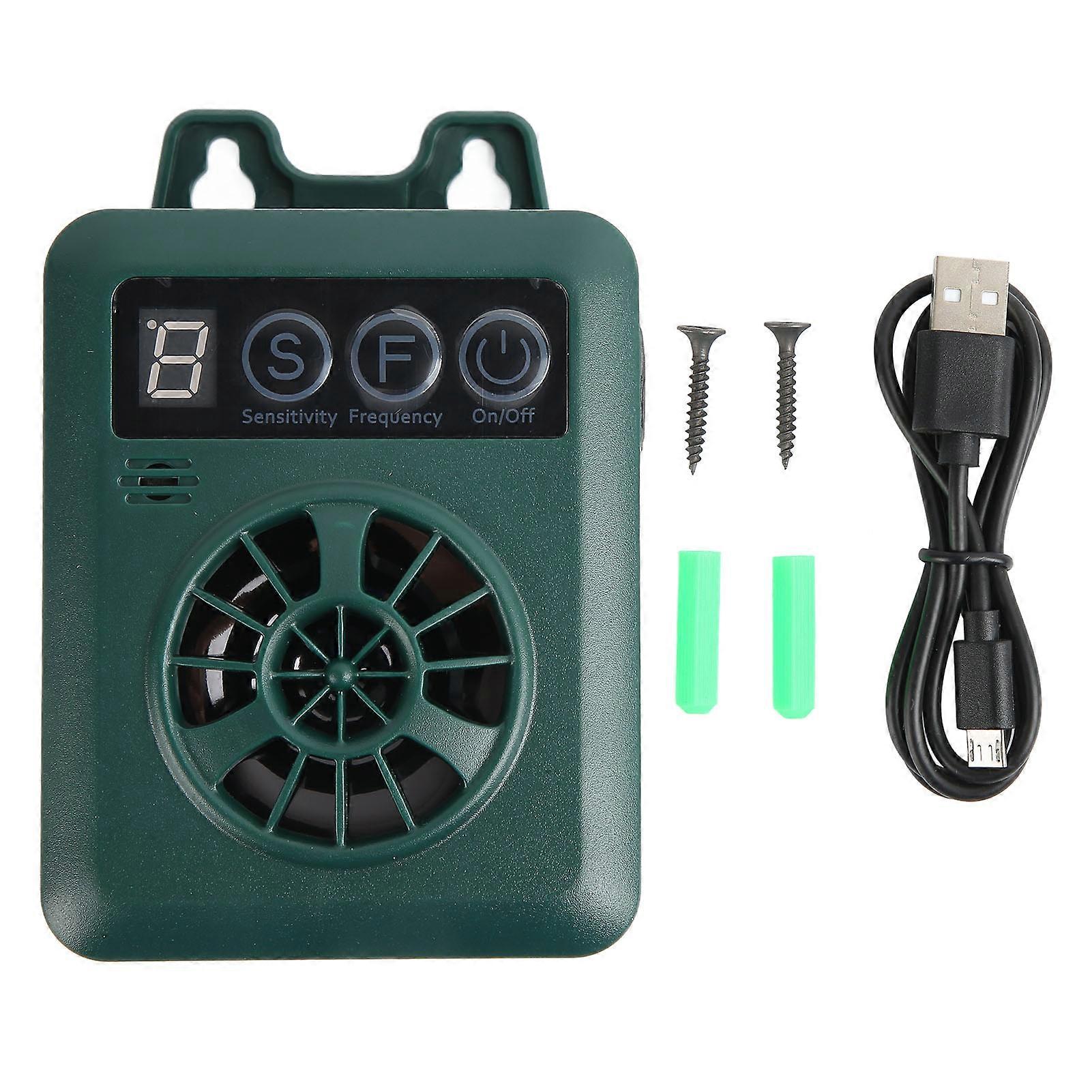 Ultrasonic Dog Bark Deterrent Handheld Adjustable Waterproof Barking Control Device for Small Medium Large Dog OD Green