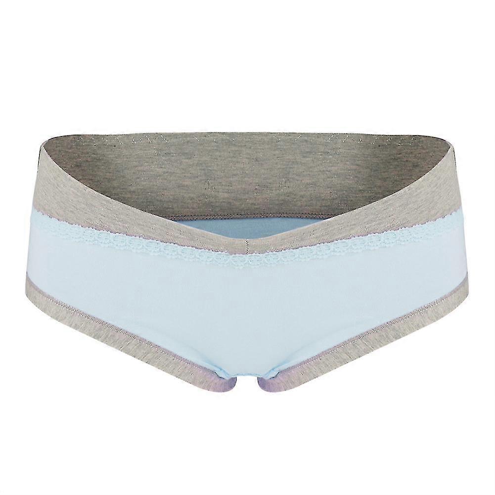 Maternity Underwear: Soft Breathable Low Waist Panties for Pregnant Breastfeeding Women in Blue Size L