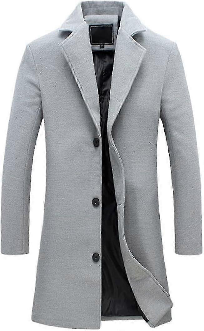 Mænds arbejde Business Coat Klassisk trench overfrakker Mid Long Wool Blend Top Ærtefrakker Vinterjakker