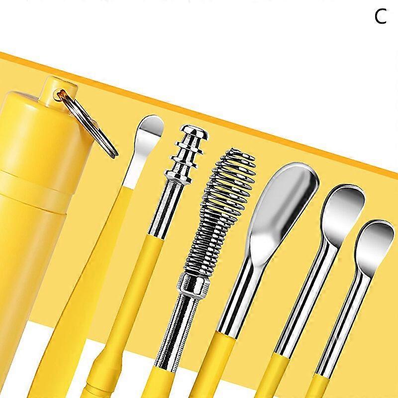 6 قطع / مجموعة منظف الأذن أداة إزالة الشمع العصي Earpick مزيل شمع الأذن كوريت اختيار الأذن تنظيف الأذن المطهر ملعقة للعناية بالأذن مجموعات إزالة شمع الأذن