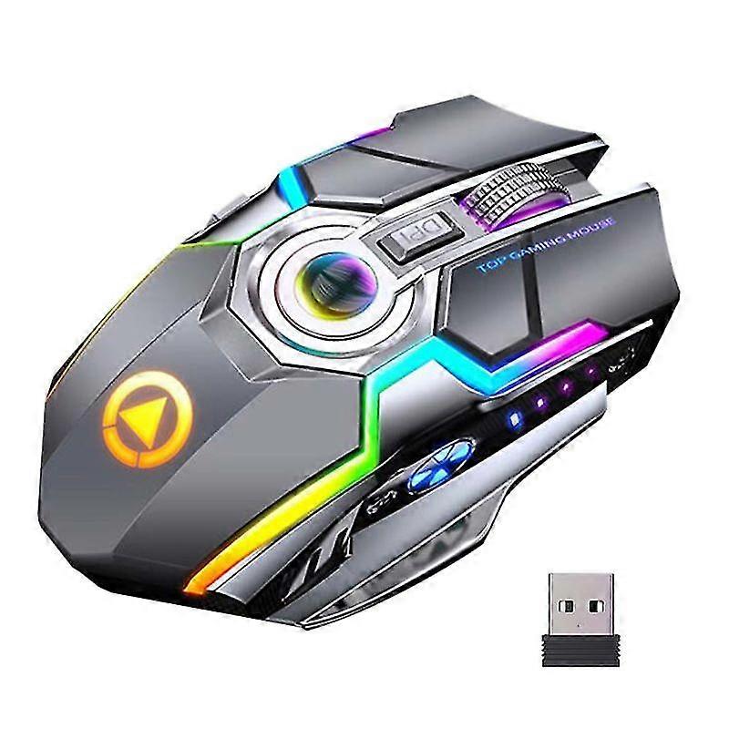2.4ghz Wired/wireless Mouse Rechargeable Gaming 7 Keys 1600 Dpi Rgb Backlit Mice For Computer Pc