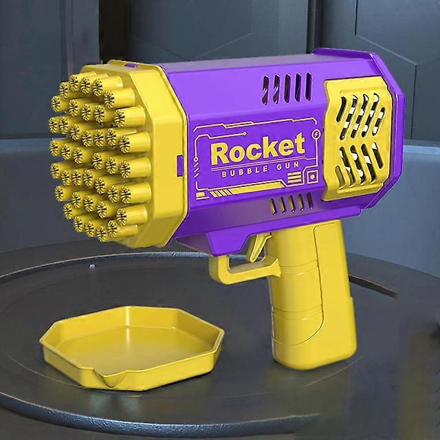 40 Holes Electric Rocket Bubble Beach Sand Toys Machine Handheld Automatic Space Light Bubble Beach Sand Toys Gun Kids Outdoor Battle Toys Without Bub