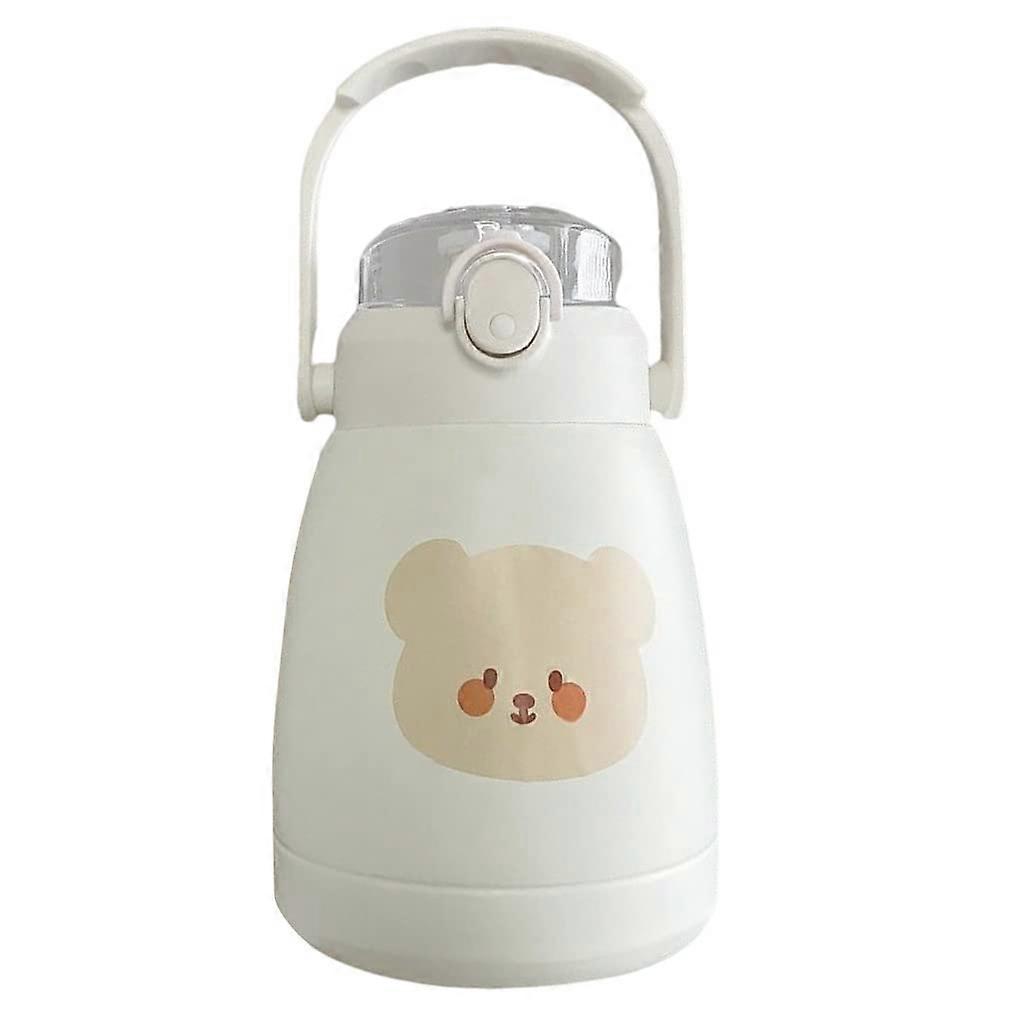 Toddlers Thermal Water Bottle, Portable Vacuum Bottles Leak-proof Beverage Juice Container White