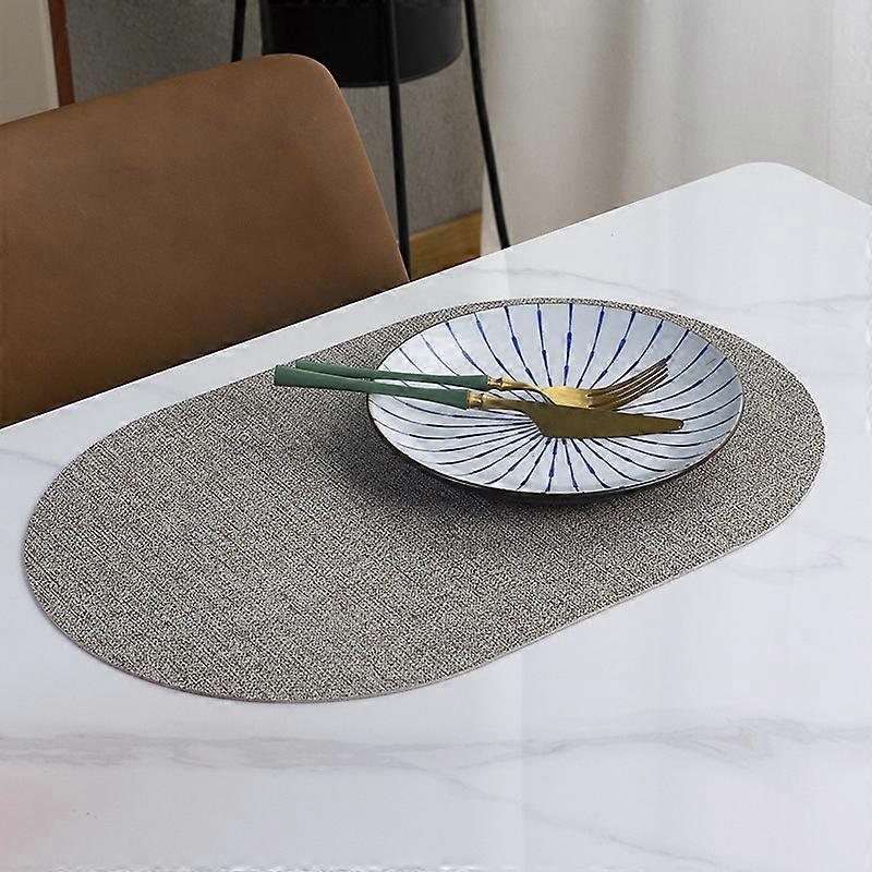2/4/8 Pièces Tapis De Table Ovale Sets De Table Tampons De Vaisselle PVC Tissé Set De Table Cuisine