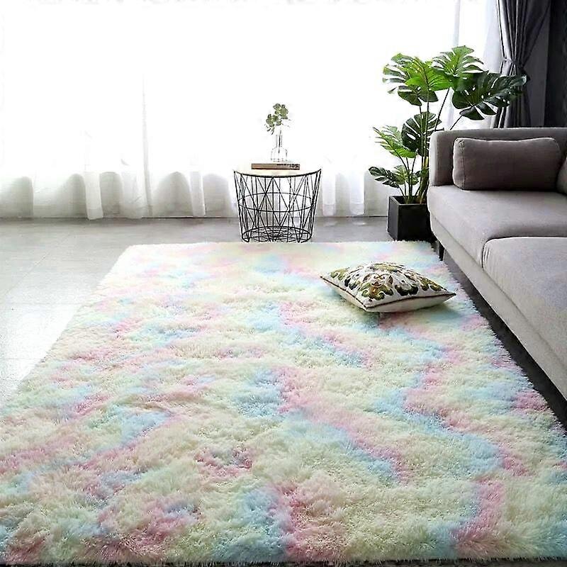 Gråt tæppe til stuen Plys tæppe Seng Værelse gulv Fluffy måtter Anti-slip hjem indretning tæpper Bløde fløjl tæpper Kids Room Tæppe