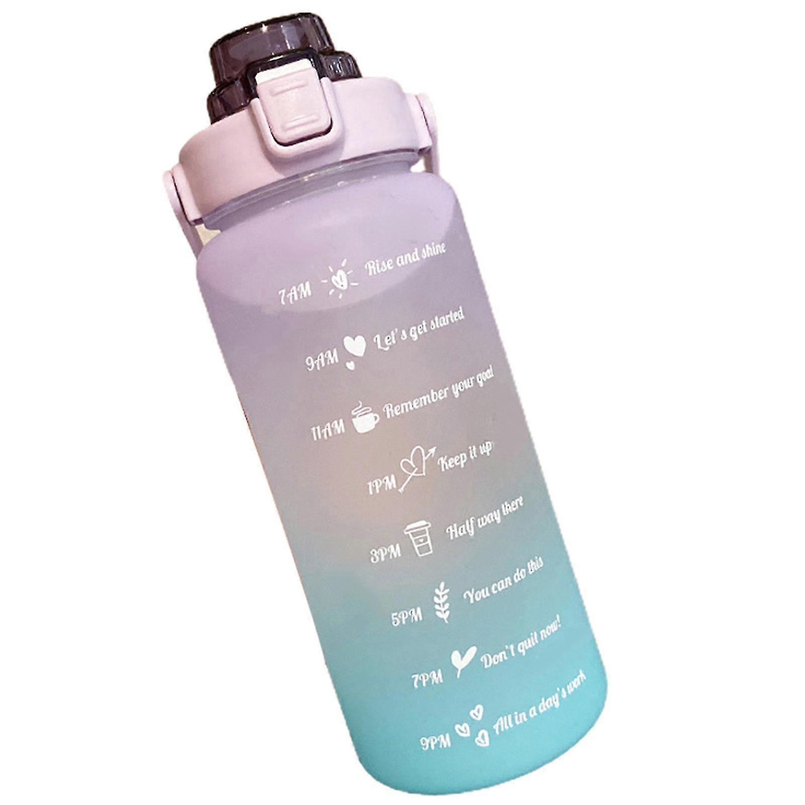 70oz Sports Bottle With Time Marker 2000ml Scale Water Bottle With Flip Top Lid