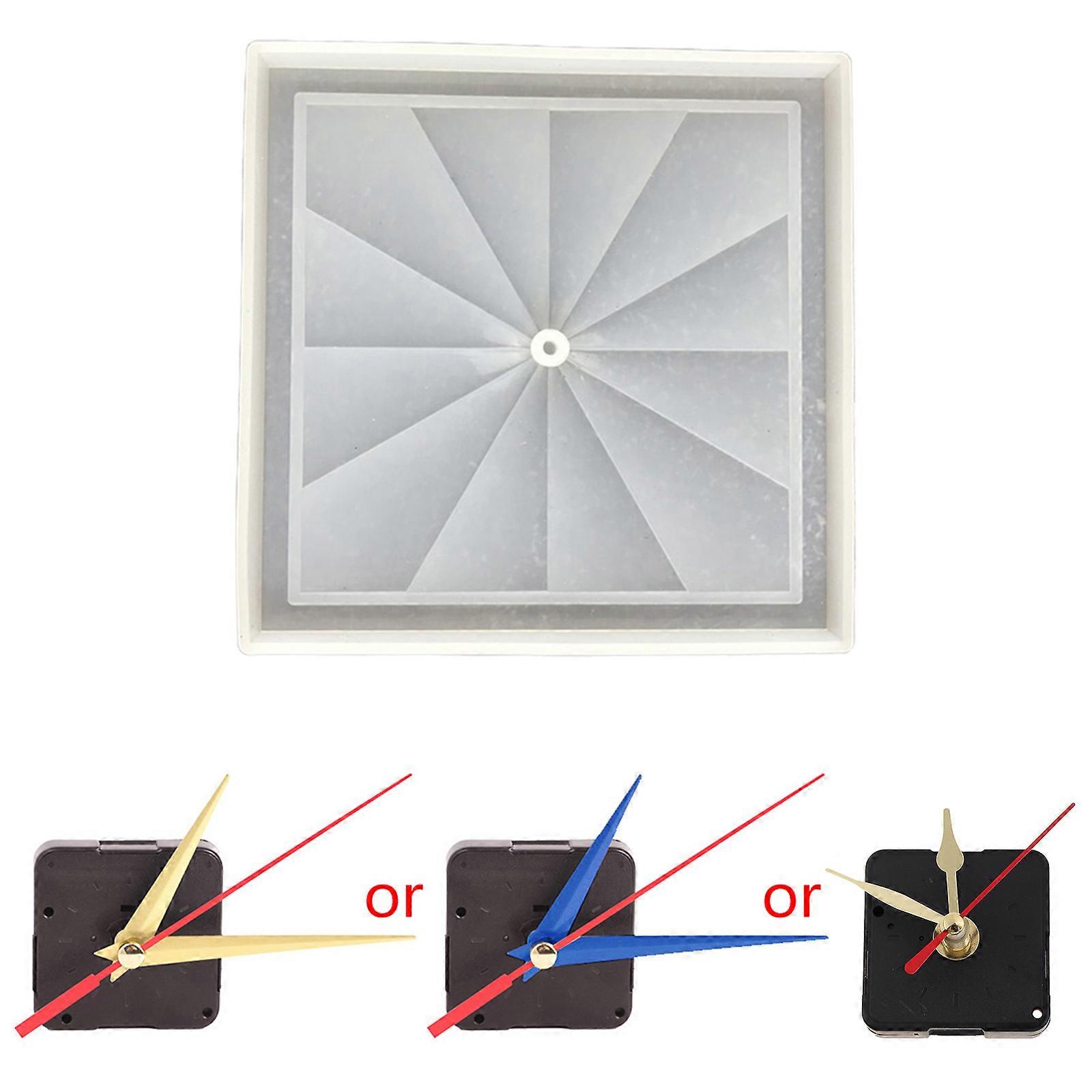 Square Windmill Wall Clock Epoxy Resin Mold Desktop Ornament Clock Silicone Mold
