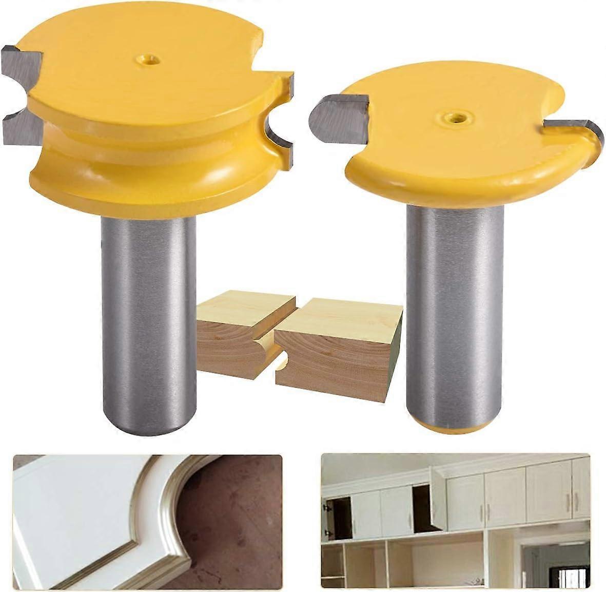 2pcs/set 1/2" Shank1-1/2" Diameter Canoe Flute and Bead Router Set for Woodworking Cutting Tools