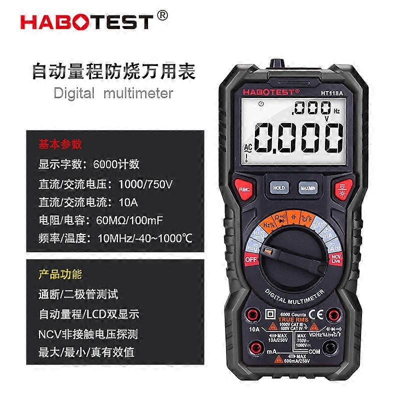 Huabo Dual Backlight Ht118a/C/D High Precision Professional Digital Multimeter Multifunctional Automatic Digital Display Multimeter