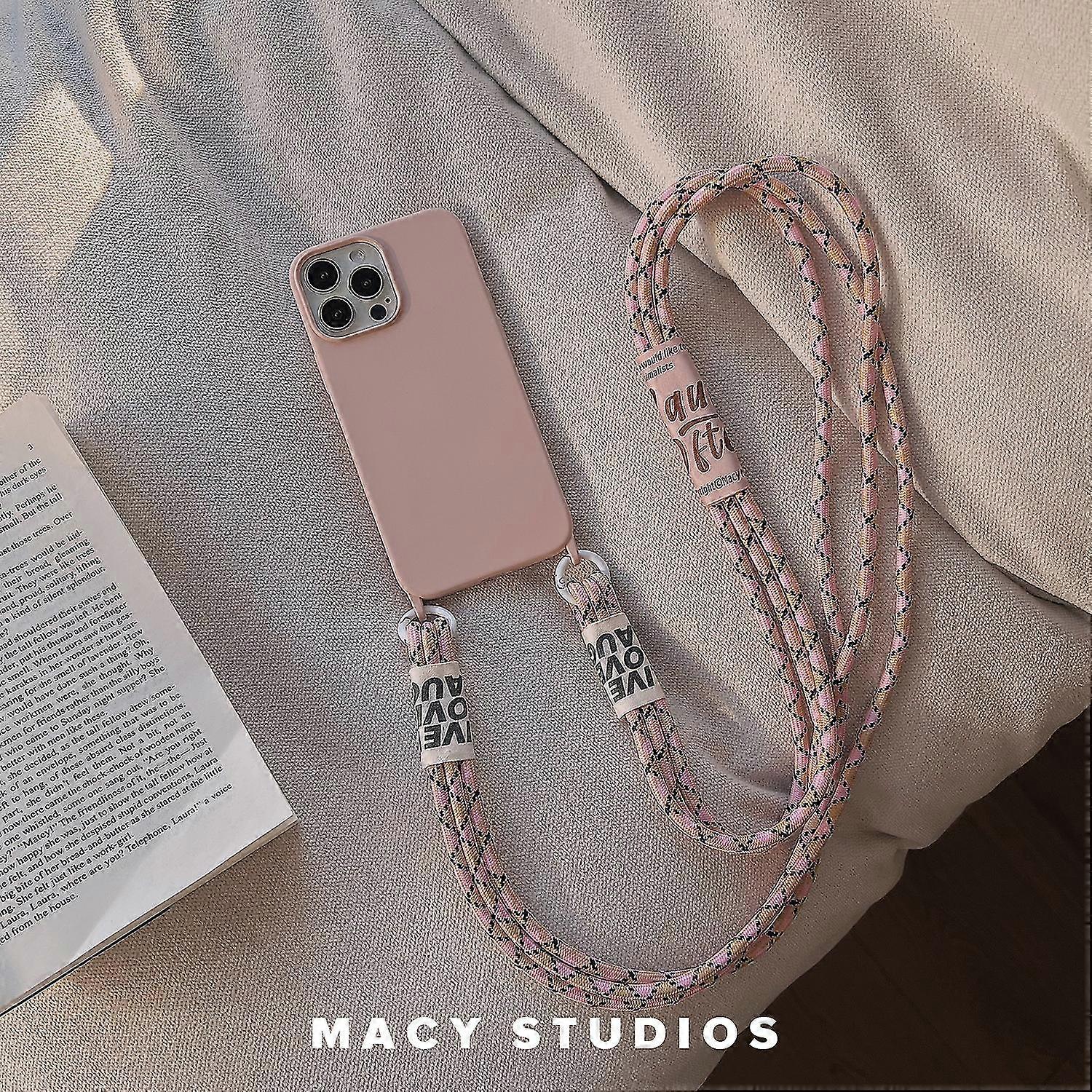 Simple Silicone Shockproof Phone Case Compatible With Iphone 12/13 Series With Crossbody Drawstring TW