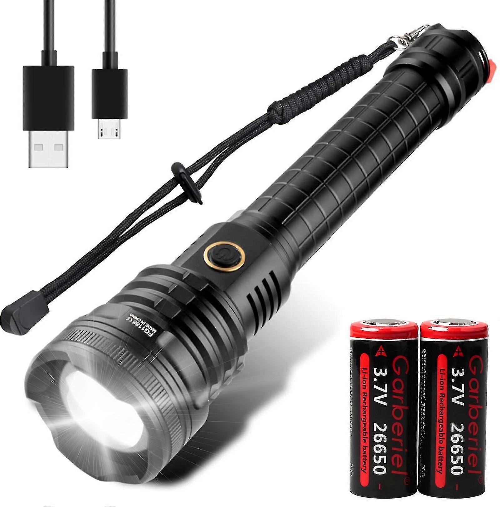 990000lm Xhp90 Led Tactical Flashlight Rechargeable Powerful Torch Flash Light