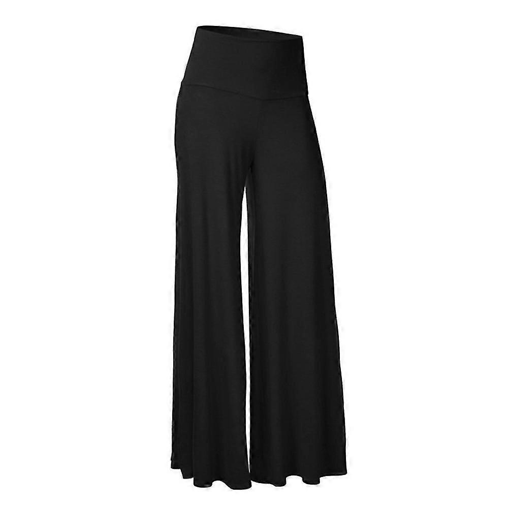 Dam Passform Flare Vanlig Yoga Byxor Mjuk Andningsfunktion Casual Full längd Byxor Sommarsport Gym Dansbyxor