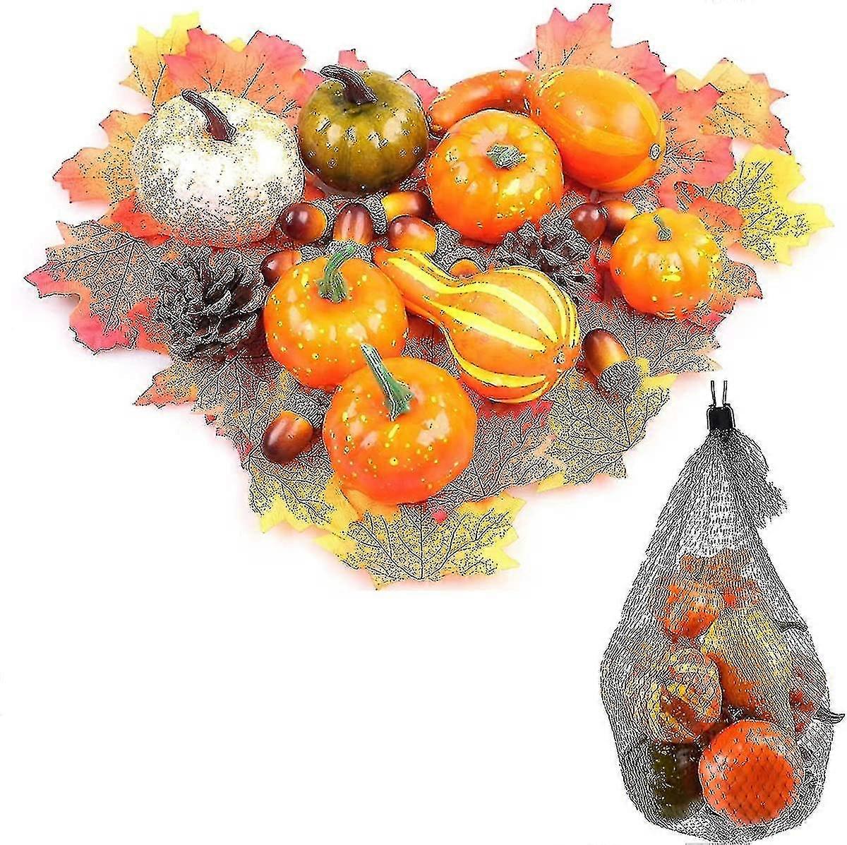Autumn Decorations,mini Artificial Pumpkins,artificial Acorns,maple Le