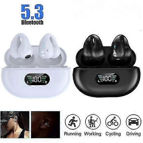 Bluetooth 5.3 Wireless Earbuds Ear Clip Bone Conduction Headphones Sport Headset