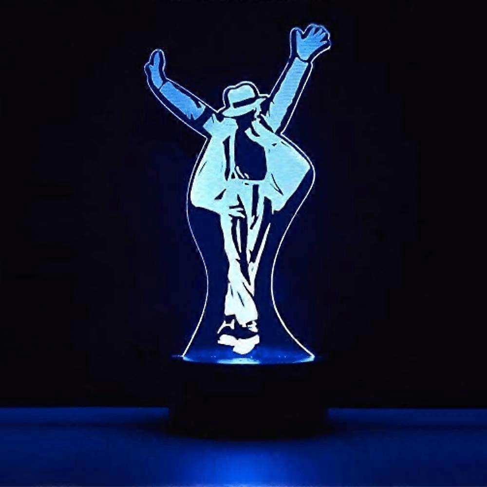 Michael Jackson Action Figure 3D Lamps Optical Illusions 7 Colors Change Touch Switch Night Light