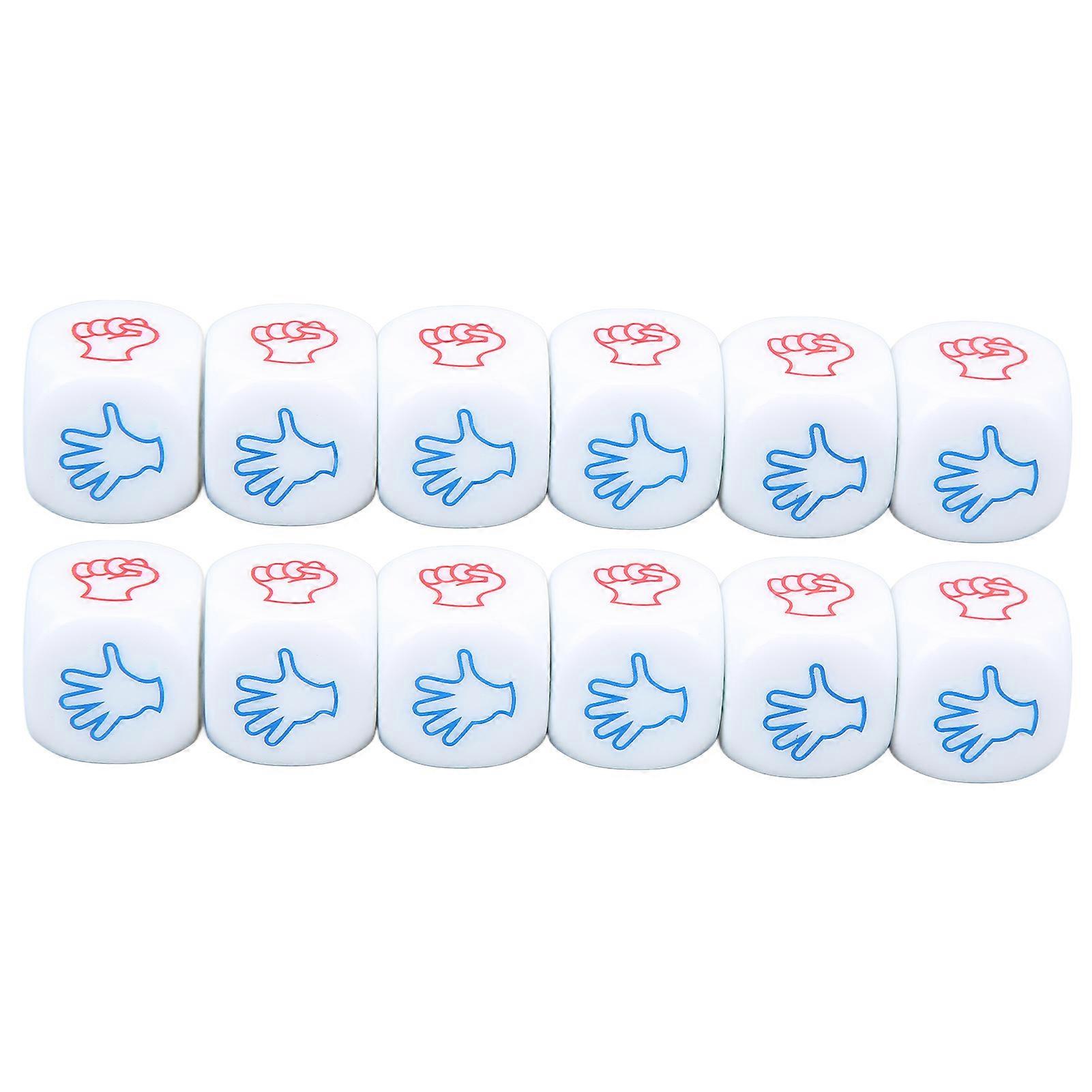 12Pcs 20mm White Game Dice Set Exquisite Round Edge Portable 6 Side Dice Set for Games