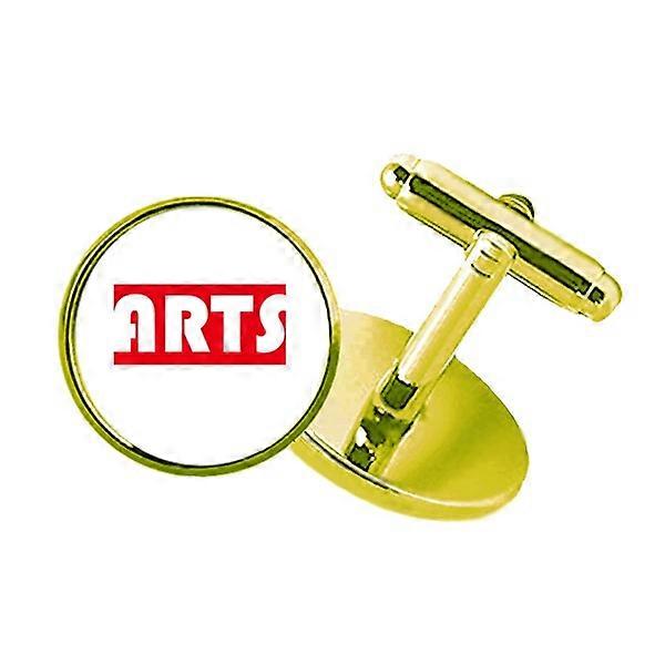 コースとメジャーシングルワードアーツレッドスタッズドビジネスメタルカフリンクスゴールデン