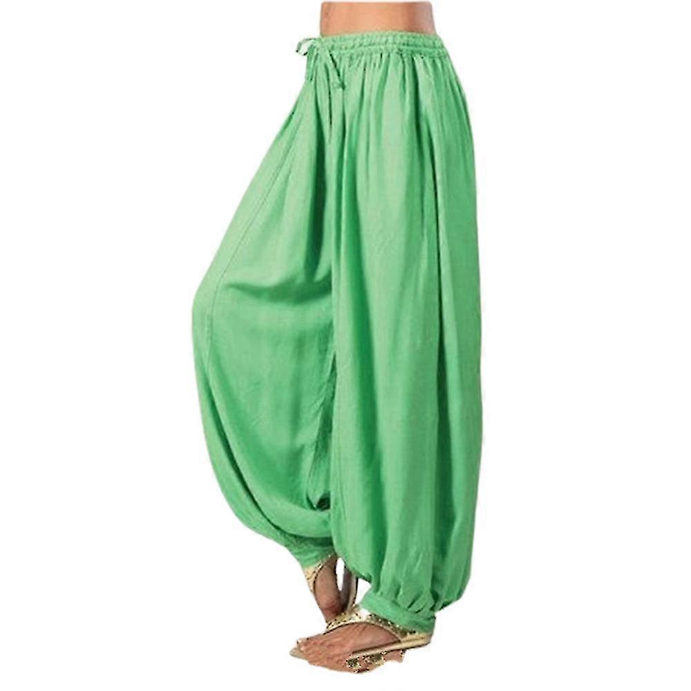 Womens Plain Drawstring Wide Leg Harem Pants Loose   Trousers Summer