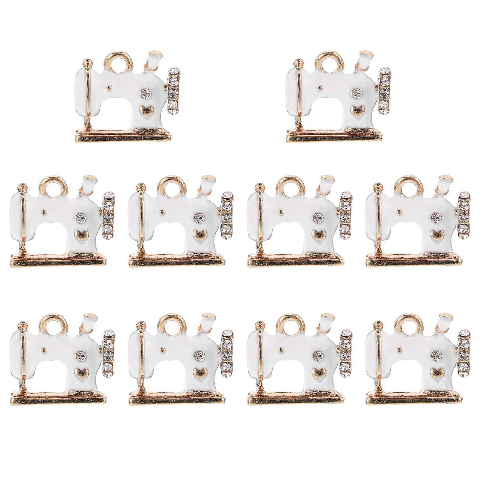 10 Pcs Beaux Pendentifs Bijoux Machine À Coudre Forme Décors Porte-clés Pendentifs