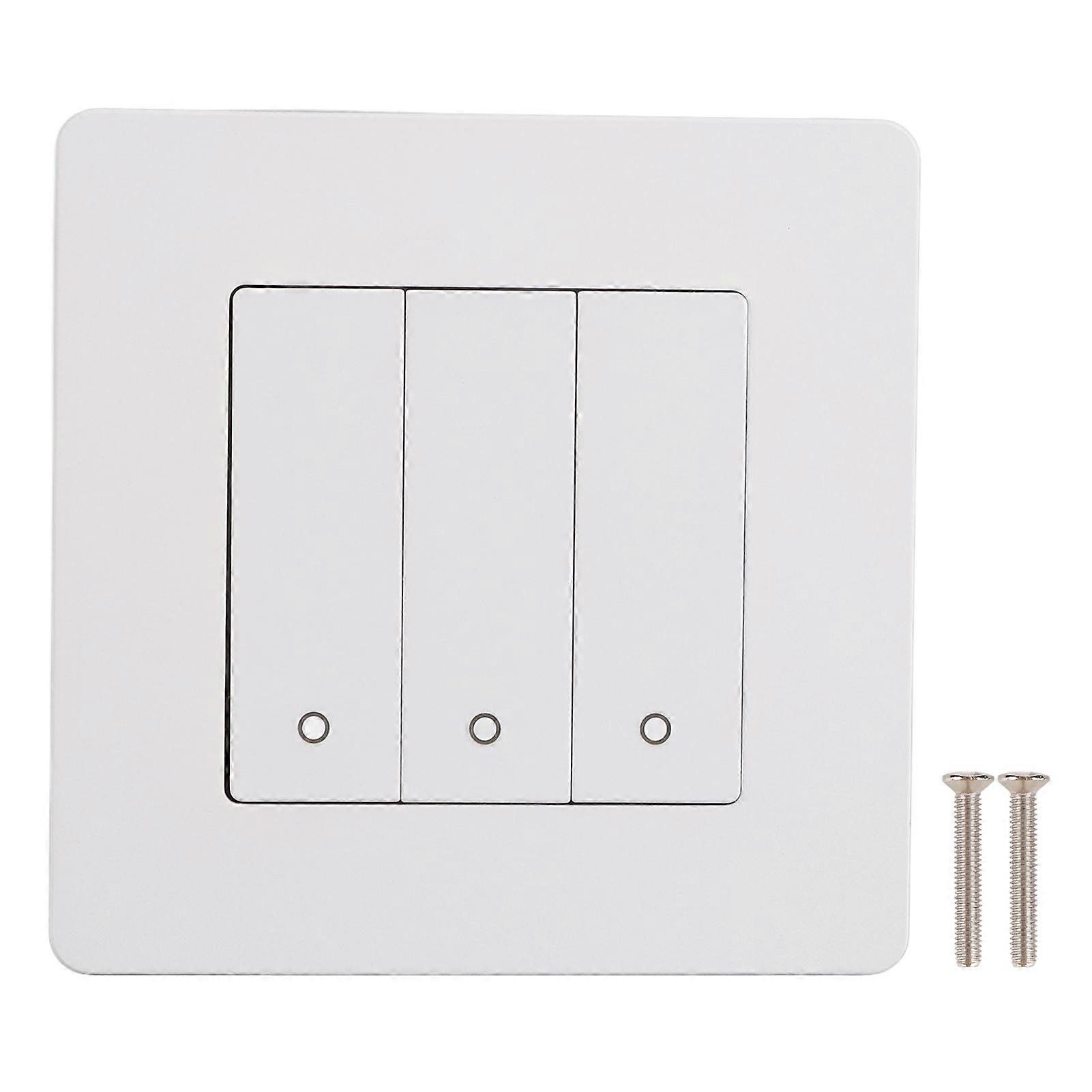 3 Gang Smart Control Panel APP Timing Intelligent Switch Panel Rebound Type AC100240V White
