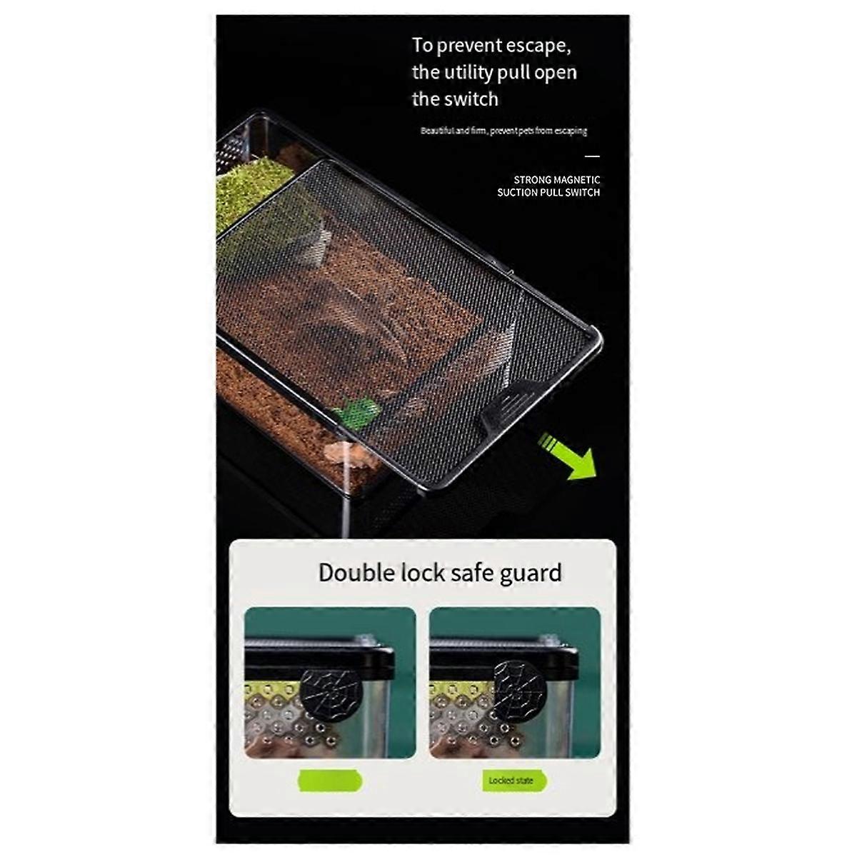 Transparent Reptile Feeding Box Amphibian Insect Reptile Breeding Box Ventilation Hatching Container Reptile Breedingbox