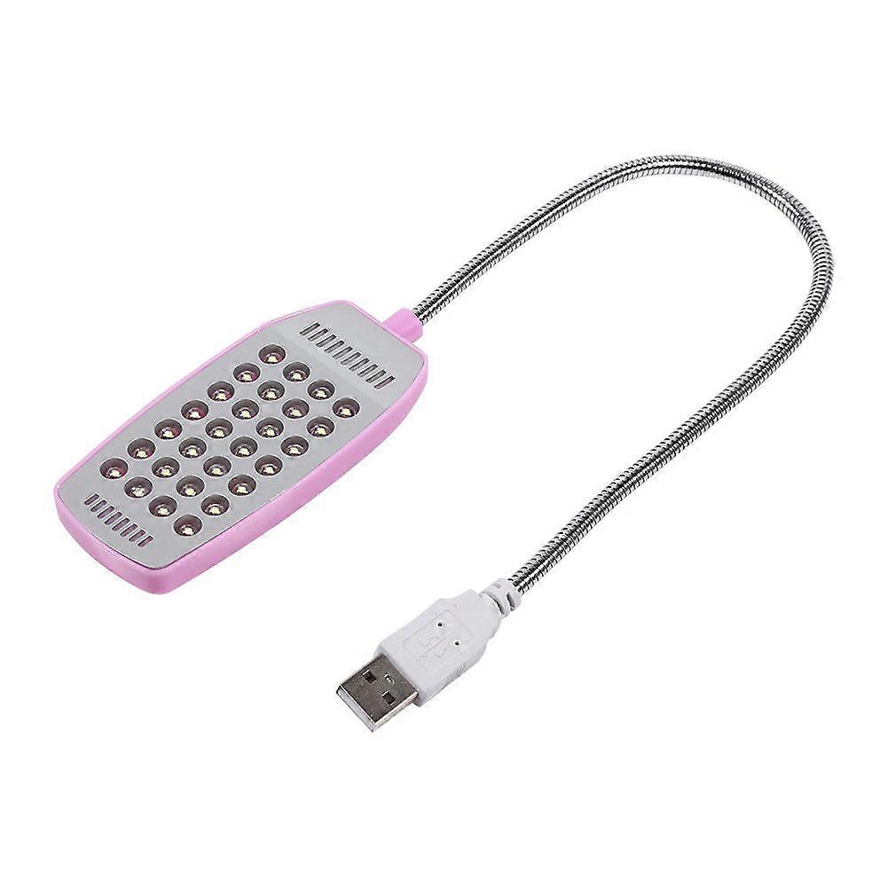 Flexible 5V Bright Mini 28 LED USB Reading Light Computer Lamp for Notebook PC with Switch Pink