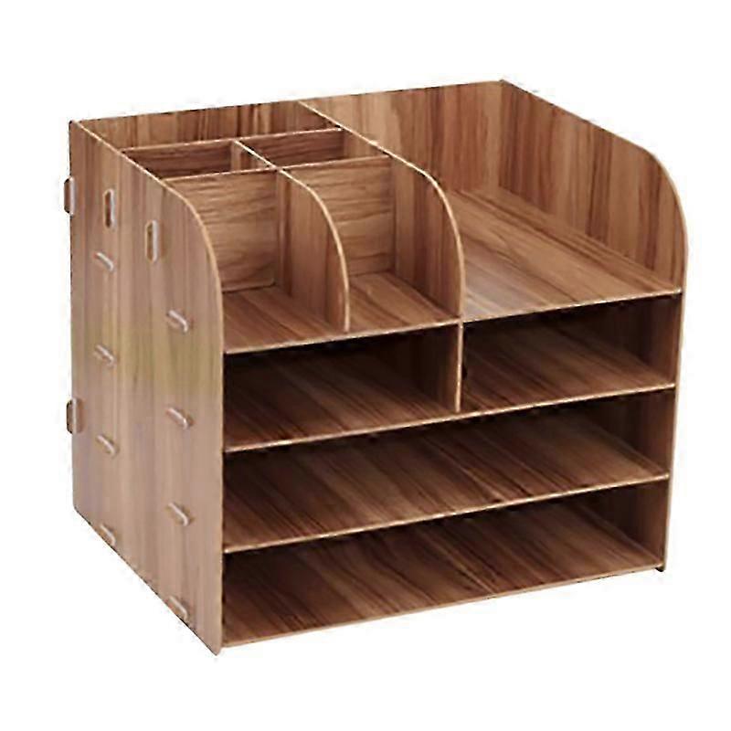 1pcs 4-layers Wood Office Table Organizer Assembled Files Office Supplies Containers A4 Paper Stora