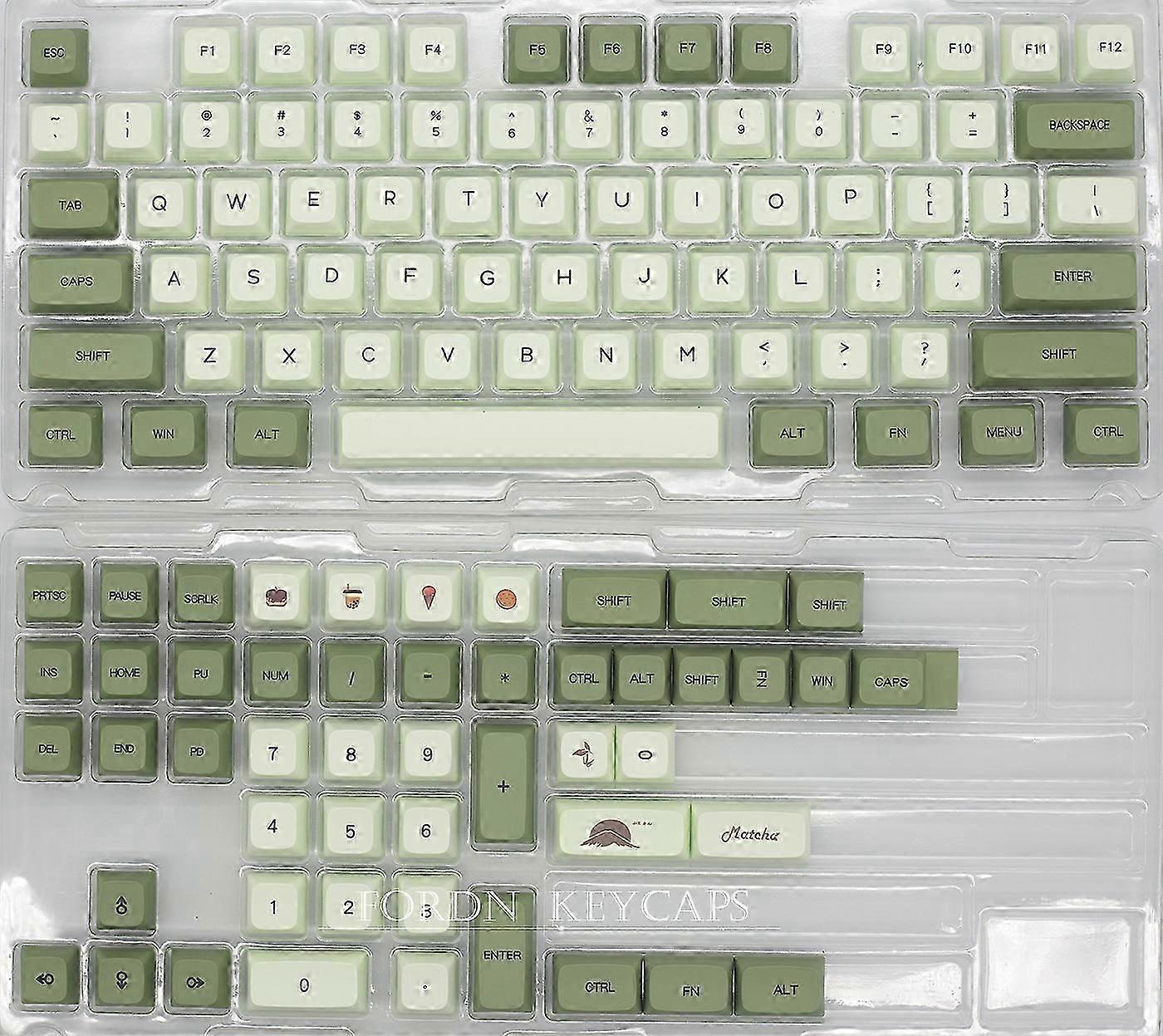 124 Keys Matcha XDA PBT Keycaps Set for Mechanical Keyboard