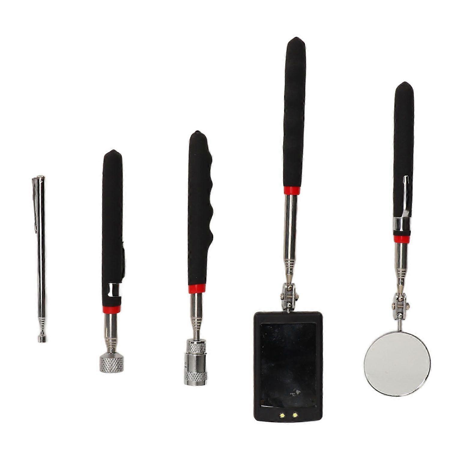 telescopic pick up tool telescoping inspection mirror magnetic grabber tool led